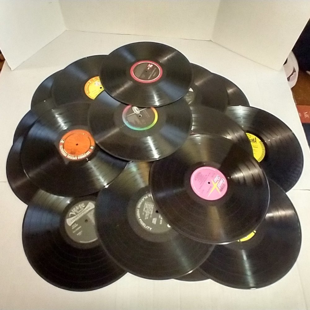 Lot of 10 vintage vinyl LP records crafts decor